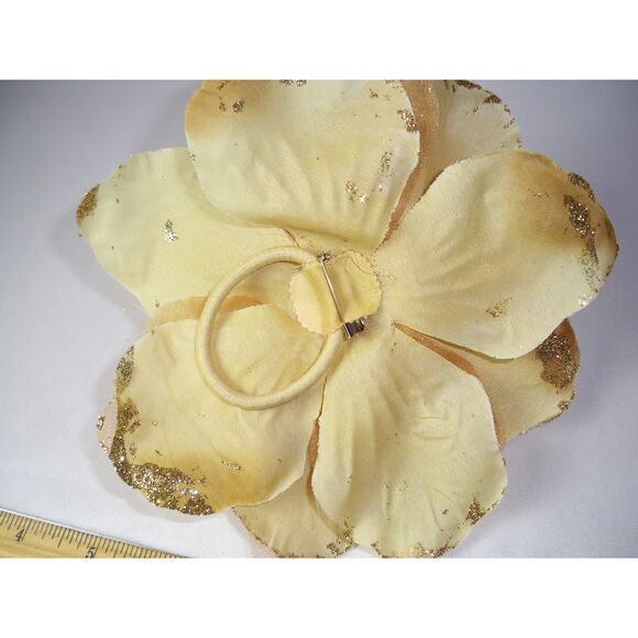 Gold flower hair clip, flower headpiece  flower hair clip hairpiece - Picture 5 of 5
